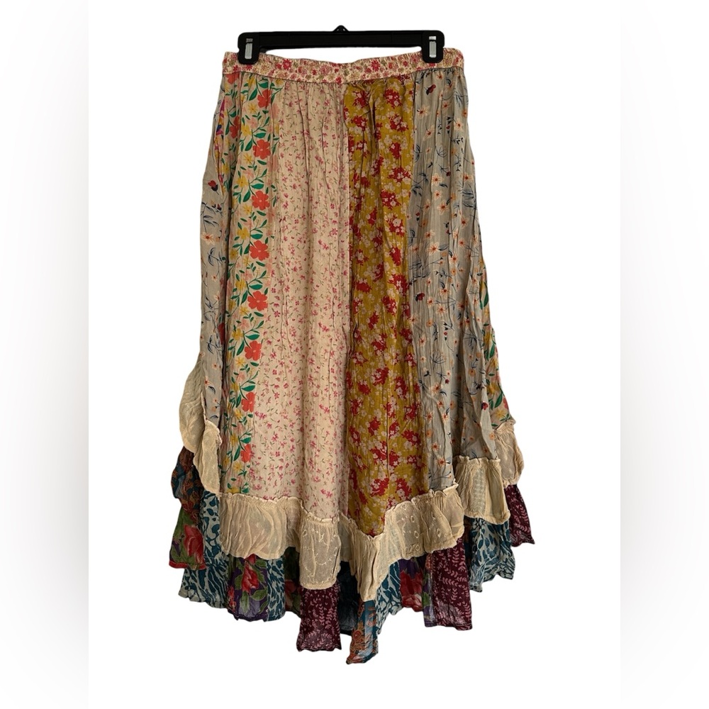 NWT Young Threads Boho Patchwork Asymmetrical Ruf… - image 6